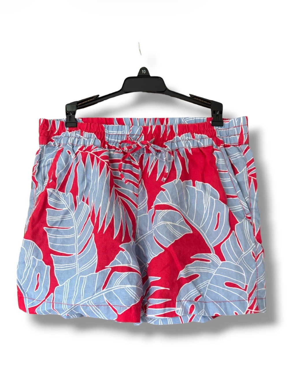 Tommy Bahama Women’s Red Tropical Print Elastic Waist Linen Shorts